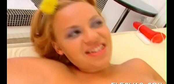  Teenie spins cock in her needy fur pie during bizarre xxx